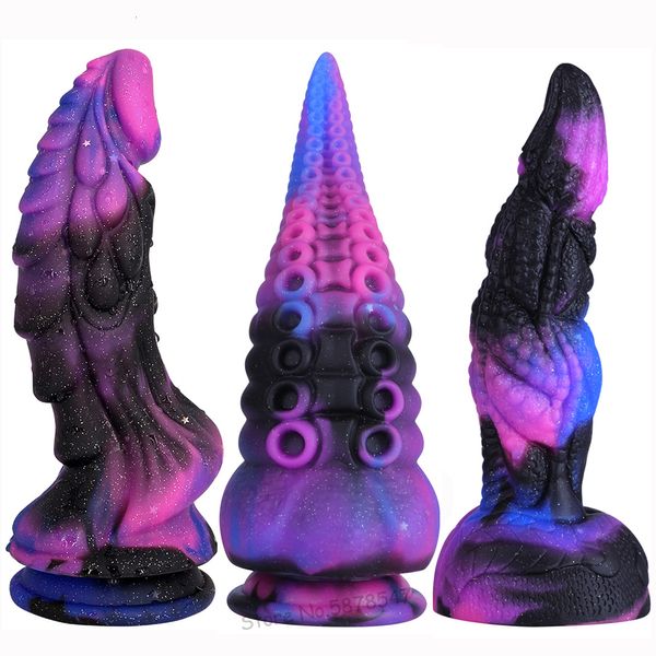 Dildo / Dong Silicone Dragon Dildo Dildo anale per donne Dildo realistico con ventosa Enormi tentacoli di polpo Butt Plug Giocattoli adulti del sesso 230728