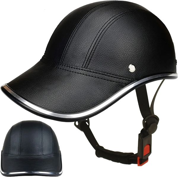 Велосипедные шлемы велосипедные бейсболки мотокросс Electric Bike ABS Leather Safety Helme с регулируемым ремнем для взрослых мужчин 230728
