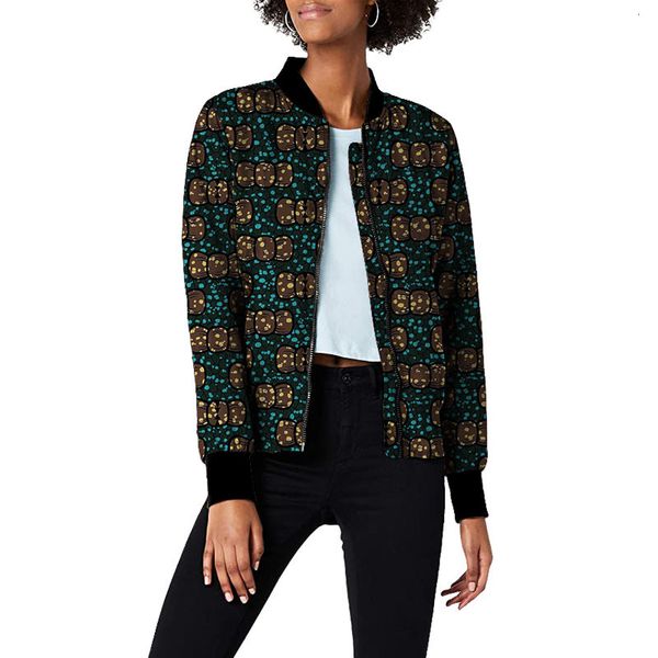 Jaquetas Femininas Estilo Nacional Africano Jaqueta de Beisebol Estampada Moda Feminina Ankara Outfit Casaco Bomber Personalizado 230728