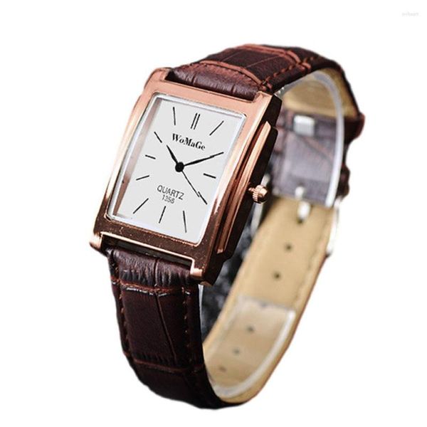 Armbanduhren Unisex Fashon Marke Womage Quarz Casual Pu Leder Uhr Luxus Analog Uhren Frauen Männlich Weiblich Dame Mädchen Quarzarmbanduhr