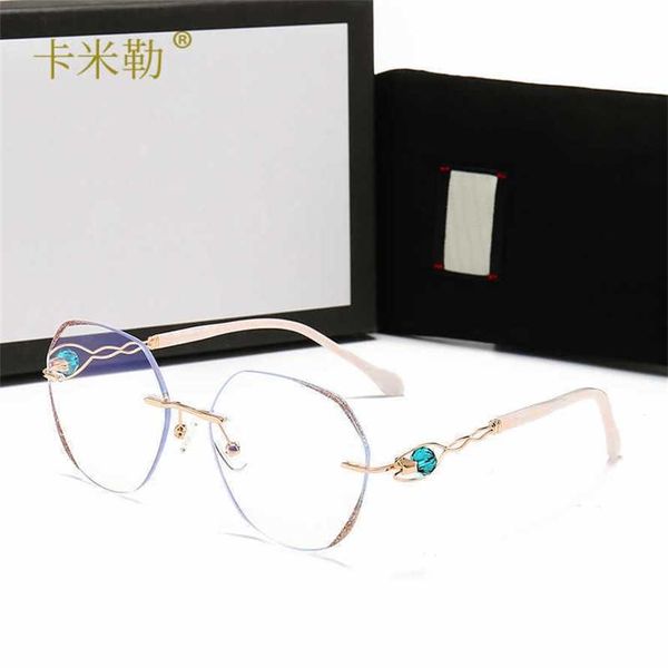 56 % RABATT auf den Großhandel mit neuen Online-Promi-Modetrend-Sonnenbrillen von Tiktok für Damen zum Einkaufen, Persönlichkeit, randlose, geschliffene Brille 811