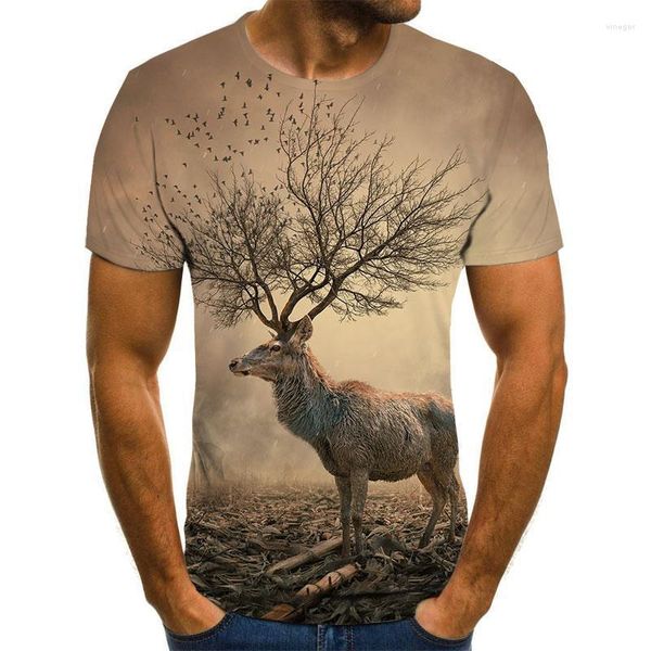 Männer T Shirts 2023 Sommer Stil 3D Druck Vögel Und frauen Casual T-shirt Mode Trend Junge Hübsche Top