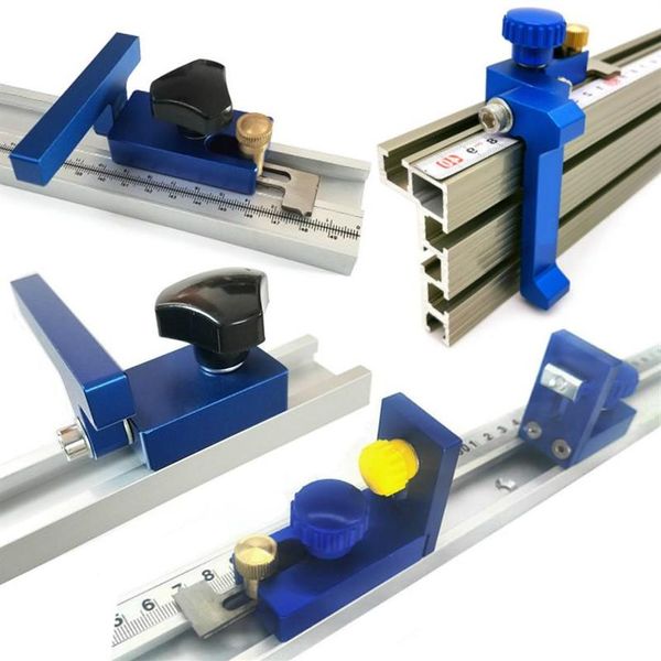 Профессиональные ручные наборы инструментов деревообрабатывающие алюминиевые переворачиваемые стоп -стоп Track T -Slot Laigh