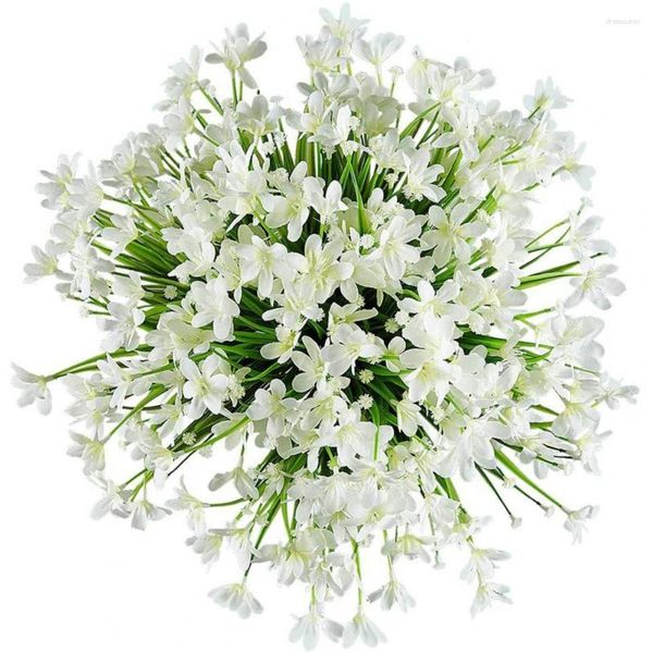 Fleurs décoratives 6 pièces/ensemble fausse orchidée longue durée fausse 7 fourchettes intérieur décor à la maison Simulation Babysbreath bouquet de fleurs fournitures de fête