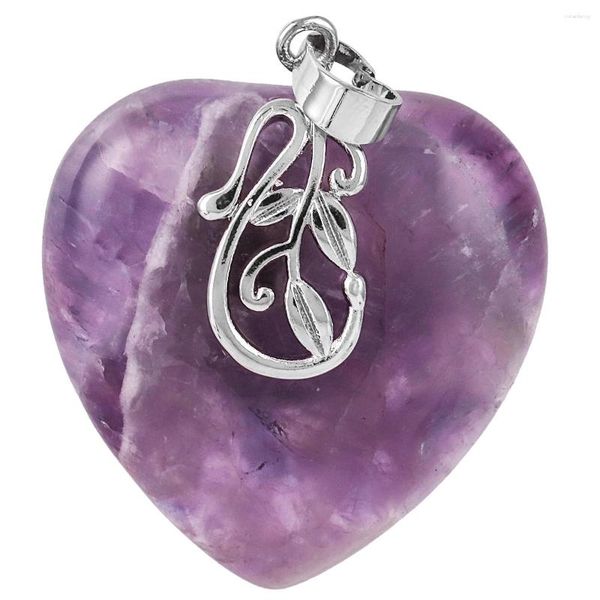 Collane con ciondolo Love Heart Shape Crystal Stone Healing Reiki Gemstone Charms per creazione di gioielli Accessori per collana fai da te