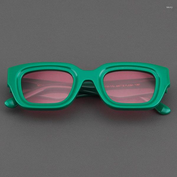 Occhiali da sole Evove Green Uomo Polarizzati Donna Occhiali da sole spessi in acetato di fascia alta per uomo Vintage Fashion Shades Grigio Nero Rosa