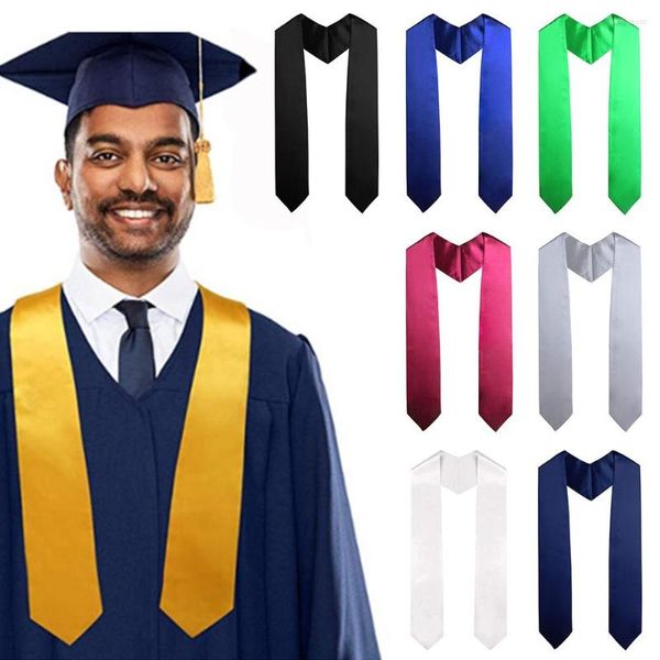 Sciarpe Celebration Po Puntelli Uniforme da laurea Unisex Abito accademico Vestaglie Fasce nere Stola Sash