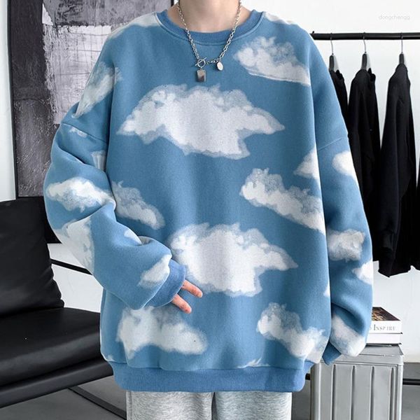 Felpe con cappuccio da uomo 2023 Felpe oversize da uomo Autunno Pullover girocollo coreano Streetwear Casual Unisex Top Abbigliamento per uomo