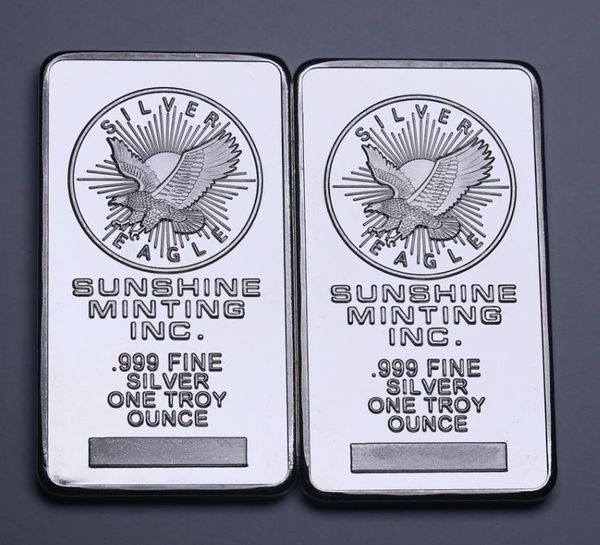 5 pçs/conjunto Presentes 1 oz Sunshine Minting Silver Bar Bullion de Prata Americano Sem Barra de Prata Magnética.cx