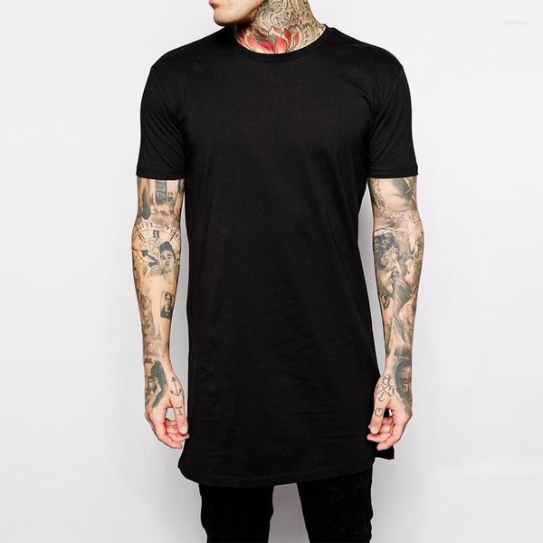 Männer Anzüge A2257 Marke Kleidung Herren Schwarz Lange T Shirt Tops Hip Hop Mann T-shirt Kurzarm Casual Männer t-shirts Für Männer