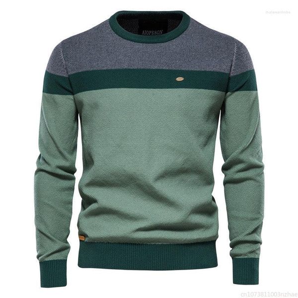 Maglioni da uomo Maglione di cotone impiombato primaverile e autunnale Maglione di moda per il tempo libero Pullover Abbigliamento lavorato a maglia a maniche lunghe