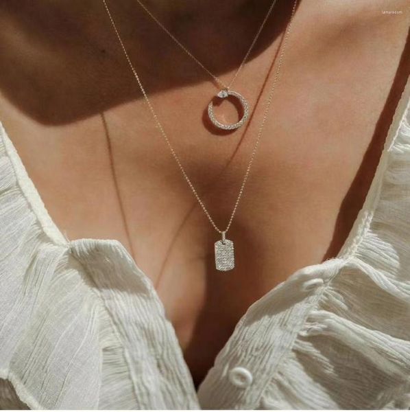 Подвесные ожерелья hibride Модные изящные ожерелье Чокерс для женщин геометрический дизайн стекает аксессуары для вечеринки подруги Bijoux p67