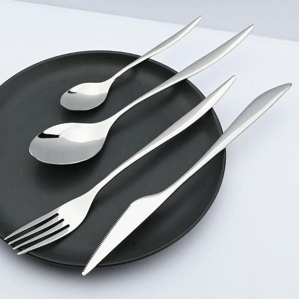 Geschirr-Sets 24-teiliges Geschirr-Set aus Edelstahl, Silber, Messer, Gabel, Löffel, Besteck, Küche, Hochzeit, Zuhause, Besteck