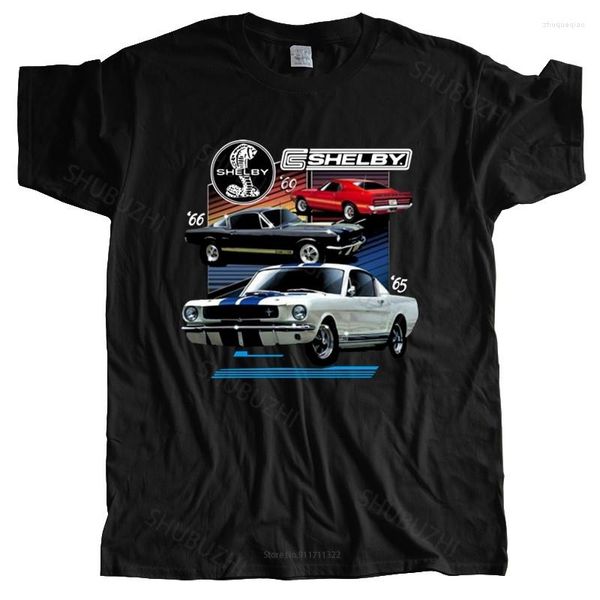 Camisetas masculinas Summer Mens Black T-shirt licenciada Shelby Cars Muscle GT350 Shubuzhi Brand Tshirt Cotton Tee Masculino Tees