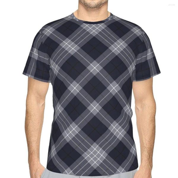 Magliette da uomo Elderberry Cross Tartan Twill Pattern Special Polyester TShirt Plaid Art Design di alta qualità Camicia sottile