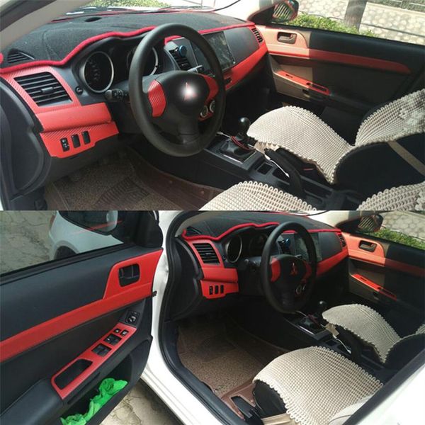 Para mitsubishi lancer ex 2009-2016 adesivos de carro autoadesivos 3d 5d fibra de carbono vinil adesivos de carro e decalques estilo do carro accesso2158