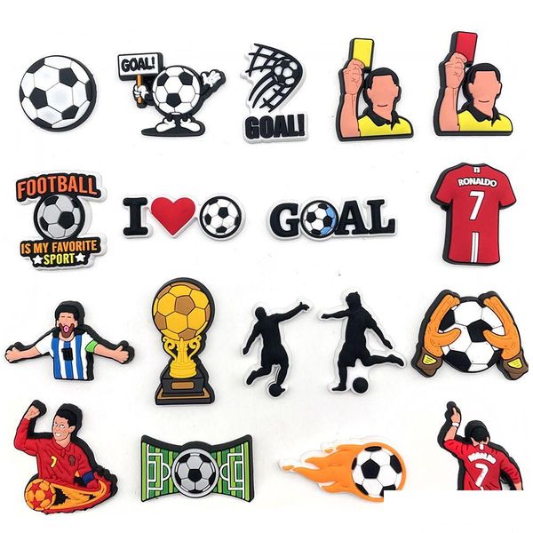 Schuhteile Zubehör Fußball Clog Charms Sport Dekoration Charm Pins Knöpfe Schnalle Drop Delivery Serie nach dem Zufallsprinzip