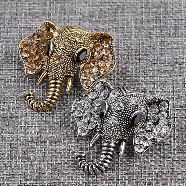 Spille Elefante animale Spilla per strass Glitter Luxury Fashion Creative High-e