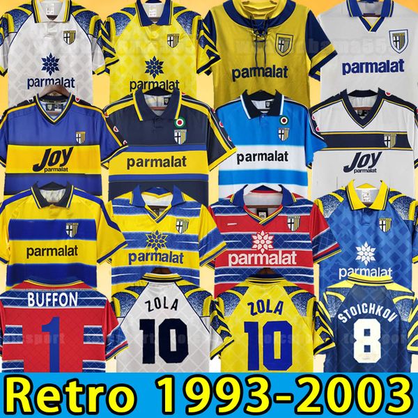 Parma Retro Soccer Jersey Home FUSER BAGGIO CRESPO ORTEGA CANNAVARO Camisa de futebol BUFFON THURAM futbol camisa 01 02 03 93 95 97 98 99 00 2001 2002 1998 1999 1995 1997