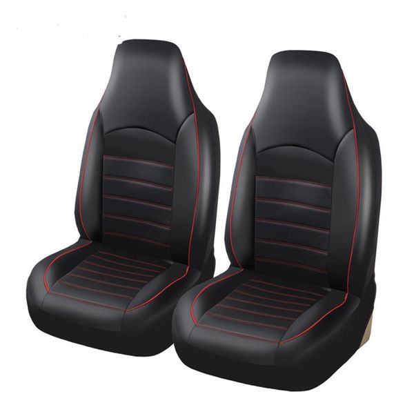 Capa de assento de carro universal Siamese Pu Leather Double Front Seats Covers Fittings Crossovers Sedans Auto Interior Accessories Protect240c