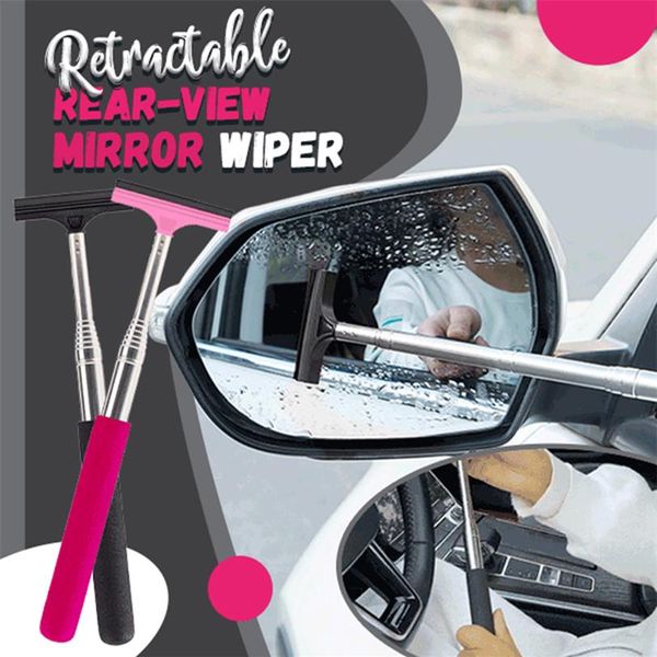 Novo 1 pçs portátil retrátil espelho retrovisor limpador rapidamente limpe água névoa de água e sujeira para ferramenta de limpeza de vidro automotivo292x
