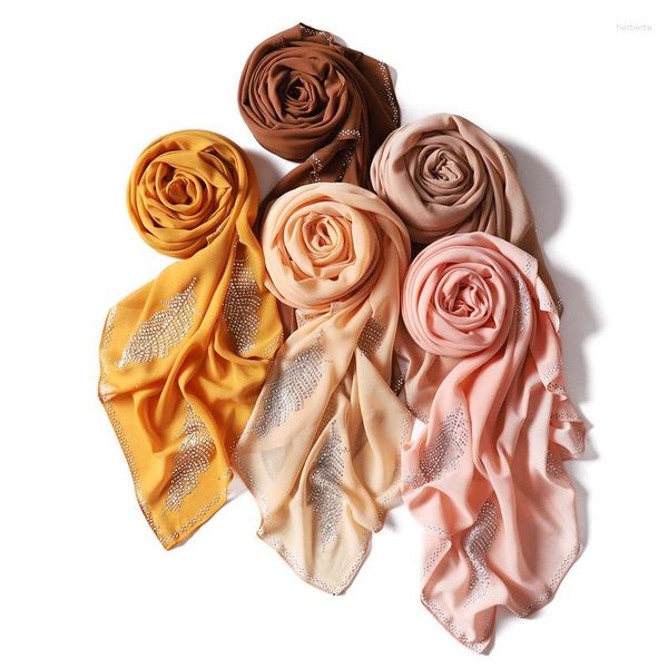 Шарфы трансграничный чистый цвет жемчужный шифоновый малайский квадратный шарф