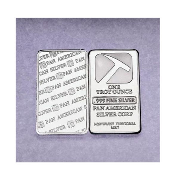 5 pçs/conjunto Presentes 1 oz Pan American 999 Barra banhada a prata Souvenir Metal Coin.cx