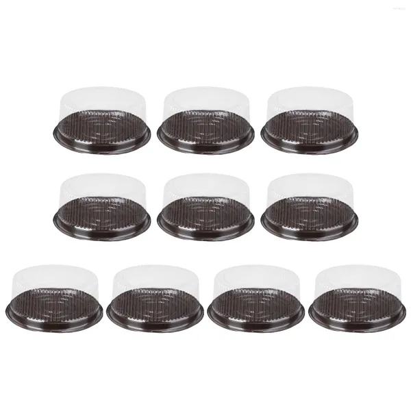 Embalagem para presente 10 unidades Caixas de bolo de lua transparente Muffin Recipiente de cupcake com cúpula e tampas de 8 polegadas