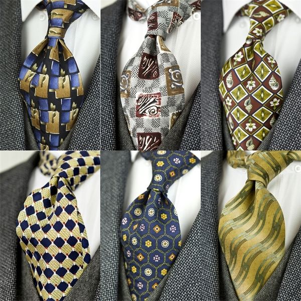 Cravatte Cravatte stampate Modello vintage Carattere astratto Multicolore 10 CM Cravatta da uomo 100% seta Stampa fatta a mano Unico 230728