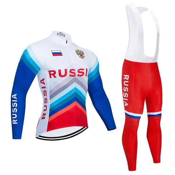 Maglia da ciclismo Set Crossrider Russia Bib Set MTB Uniform Bike Abbigliamento Autunno Abbigliamento da bicicletta Abbigliamento manica lunga da uomo 230728