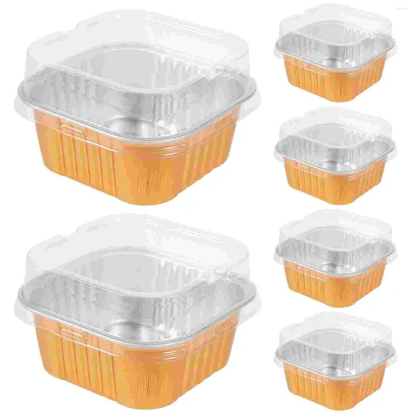 Tek kullanımlık yemek takımı 40 Set Folyo Tavaları Konteyner Kapak Şarji Kutuları Çikolata Cortes Alüminyum Kek Kutusu Mini Cupcake