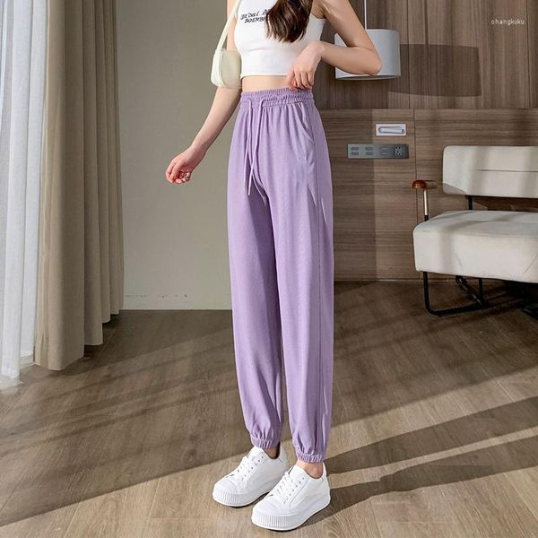 Pantaloni attivi Donna Slack Abbigliamento primavera estate per pantaloni sportivi femminili Casual stile coreano Waffle Loose Haren Baggy Fashion
