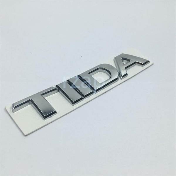 3D Auto Emblem Für Nissan Tiida Brief Logo Silber Auto Hinten Stamm Abzeichen Namensschild Sticker288E