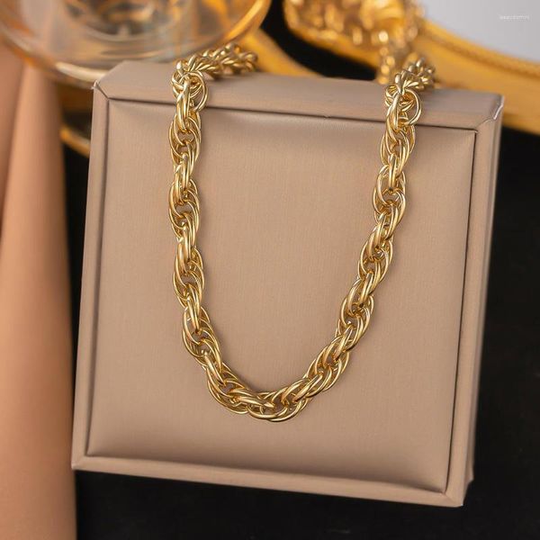 Ketten Sita 316L Edelstahl Gold Farbe Mode grobe Kette Halskette Armband für Frauen exquisite Handgelenk Schmuck Geschenk
