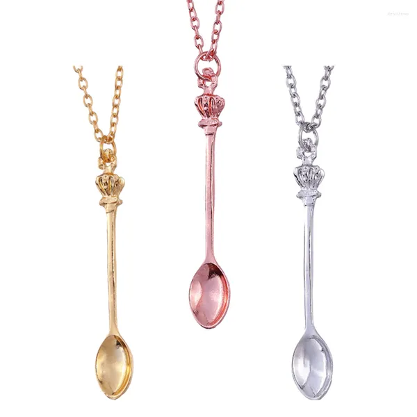 Kolye Kolyeler 3 PCS Kolye Zinciri Hip-Hop Klavikula Cazibesi Kadınlar Hediye Alaşım Hatıra Erkek Metal Spoons