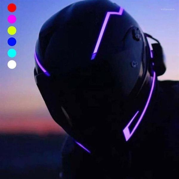 2020 nuova striscia luminosa per casco da motociclista LED fai da te decorazione per casco luce a LED striscia riflettente per la sicurezza della moto modifica 12103