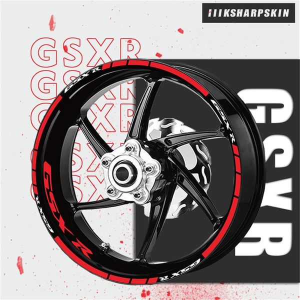 Adesivos refletivos para decoração de roda de motocicleta, decalques de proteção de faixa de anel interno, fita durável 20 peças para SUZUKI GSXR GSX R247S
