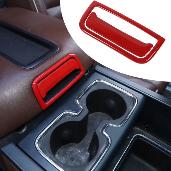 Botão de interruptor de caixa de apoio de braço ABS capa decorativa vermelha para Chevrolet Silverado GMC Sierra 2014-2018 acessórios interiores257P