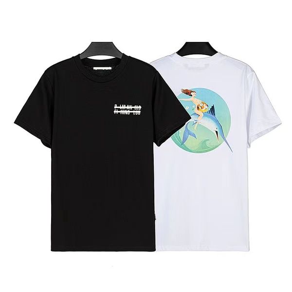 Neues Kurzarm-T-Shirt des Markendesigners für Herren im Sommer, lockeres Design, Gezeitenmarke, lässige Mode, Halbarm-Cartoon-Charakter-Druck-Trend-T-Shirt