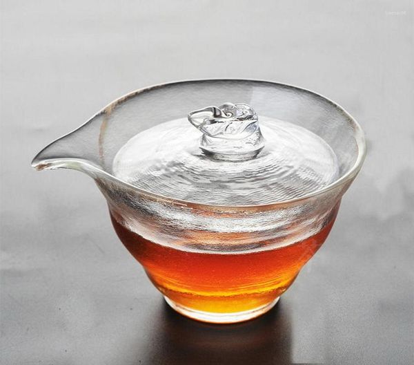 Tazze Piattini fatti a mano di alta qualità in vetro satinato Gongfu Tea Gaiwan Brewing Vessel 120ml 4.05oz