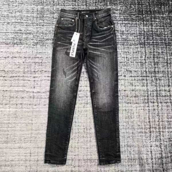 Jeans Lila Marke Designer Herren Ripped Straight Regular Denim Tears Washed Old Long Fashion Hole Stack Tj9t 25