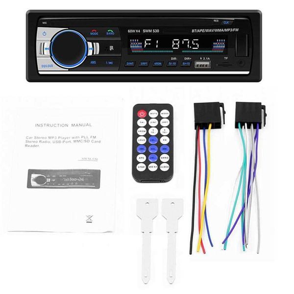 SWM-530 Autoradio Yüksek Tanımlı Evrensel Double Din LCD Araba Ses Stereo Multimedya Bluetooth 4 0 MP3 Müzik Oyuncusu FM Radyo DUA272V