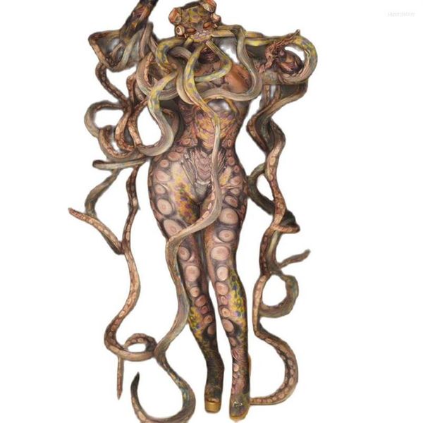 Stage Wear Halloween Cosplay Abbigliamento Octopus Monster Spaventoso Decorazione Tuta Donna Uomo Personalità Performance Costume305q