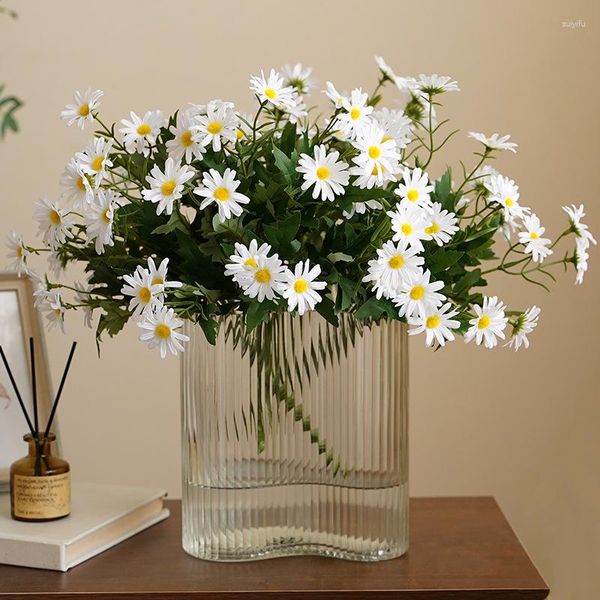 Декоративные цветы 10 кустах Daisy цветочный спрей искусственный букет идеально подходит для столового банкета свадебное домашнее декор