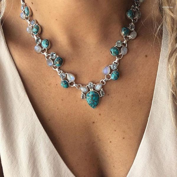 Collane con ciondolo 5 pezzi pezzi moda colore boho bianco verde fiori dichiarazione perline pendenti girocollo per donne bijoux