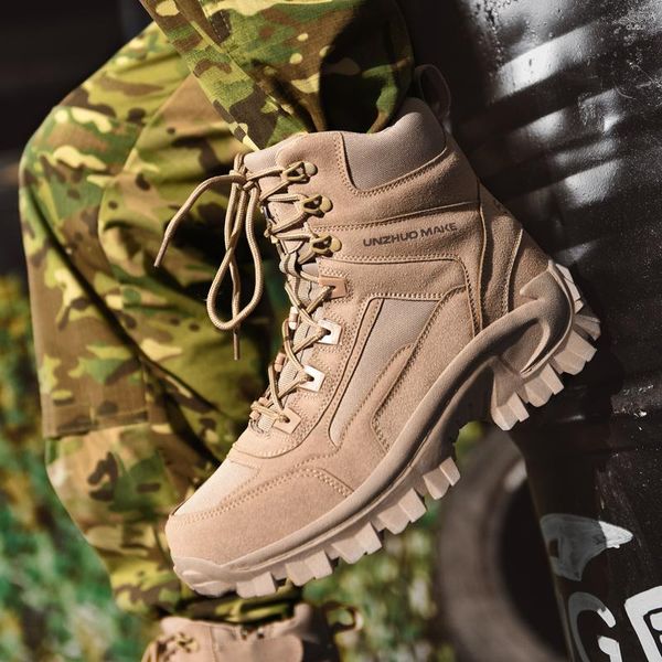 Stiefel 2023 Militär Knöchel Männer Outdoor Leder Taktische Kampf Mann Armee Jagd Arbeit Für Schuhe Casual Bot Zapatos