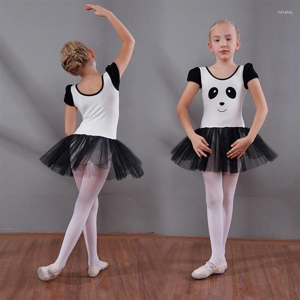 Bühnenkleidung Mädchen Ballett Tanzkleid Weibliches Tanzkostüm Mädchen Panda Performance Kurzarm Kindertag D0790280p