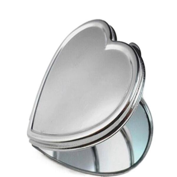 Specchio tascabile in metallo fai-da-te Piega per trucco Specchio portatile compatto vuoto a forma di cuore per bomboniere personalizzate
