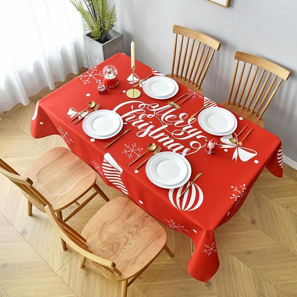 Capas de mesa descartáveis 2023 ano toalha de mesa de natal cozinha jantar decorações para casa ornamentos de festa retangulares