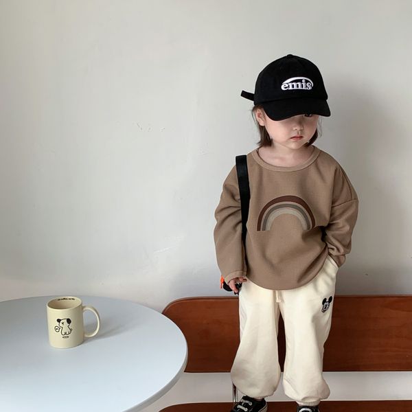 Felpe con cappuccio Felpe Casual Sport Top Bambini Cotone sciolto Moda Trendy Simple Tees Oneck Pullover Shirt Cute Thin Style 14years Baby Boys 230728